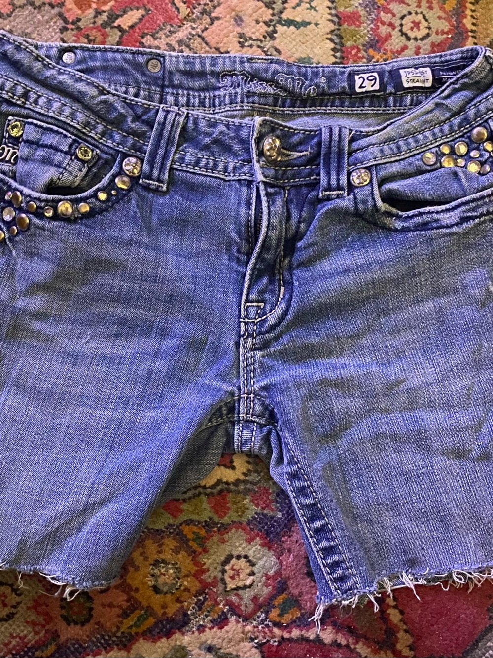 Miss Me Blue Denim Jeans with Metal Buttons